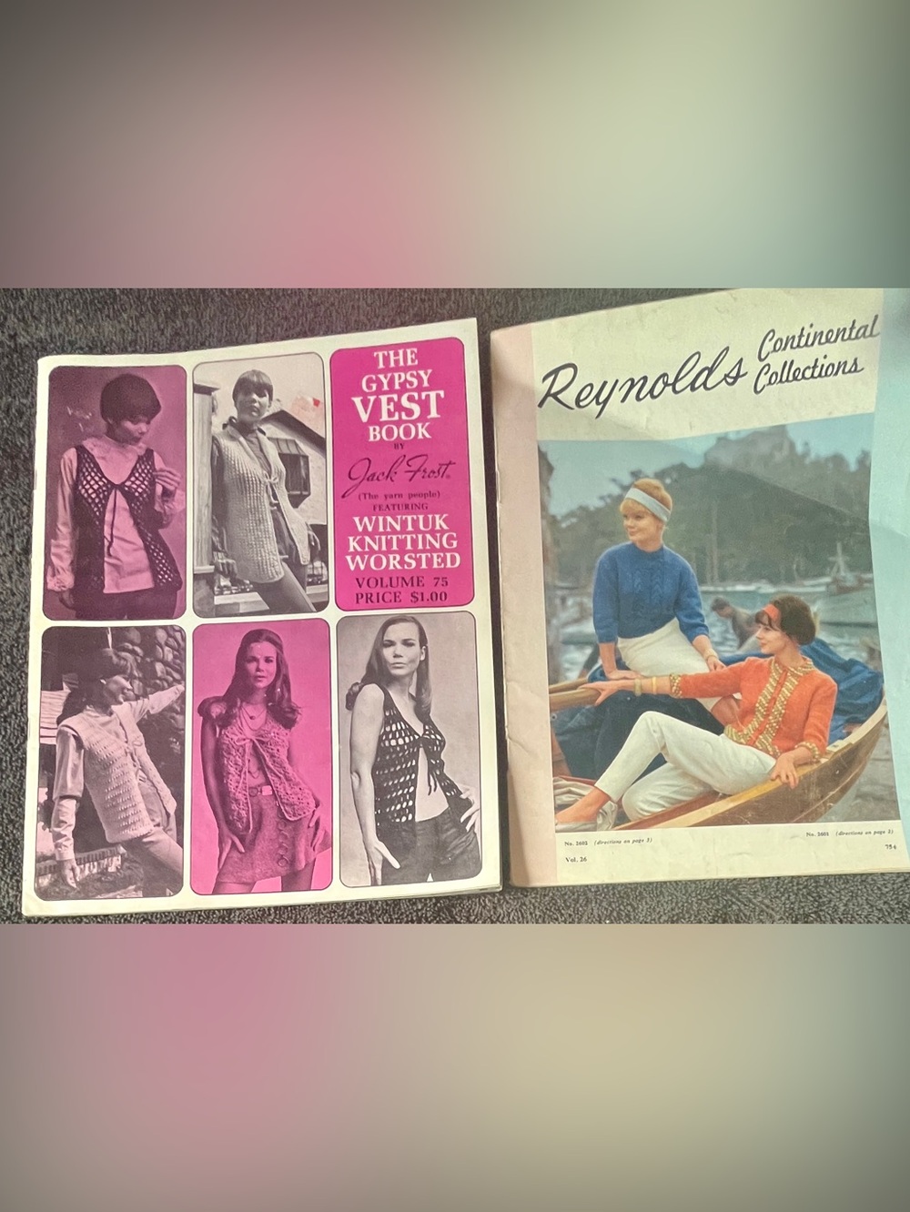 Vintage Jack Frost and Reynolds Continental Collections Knitting Pattern Books